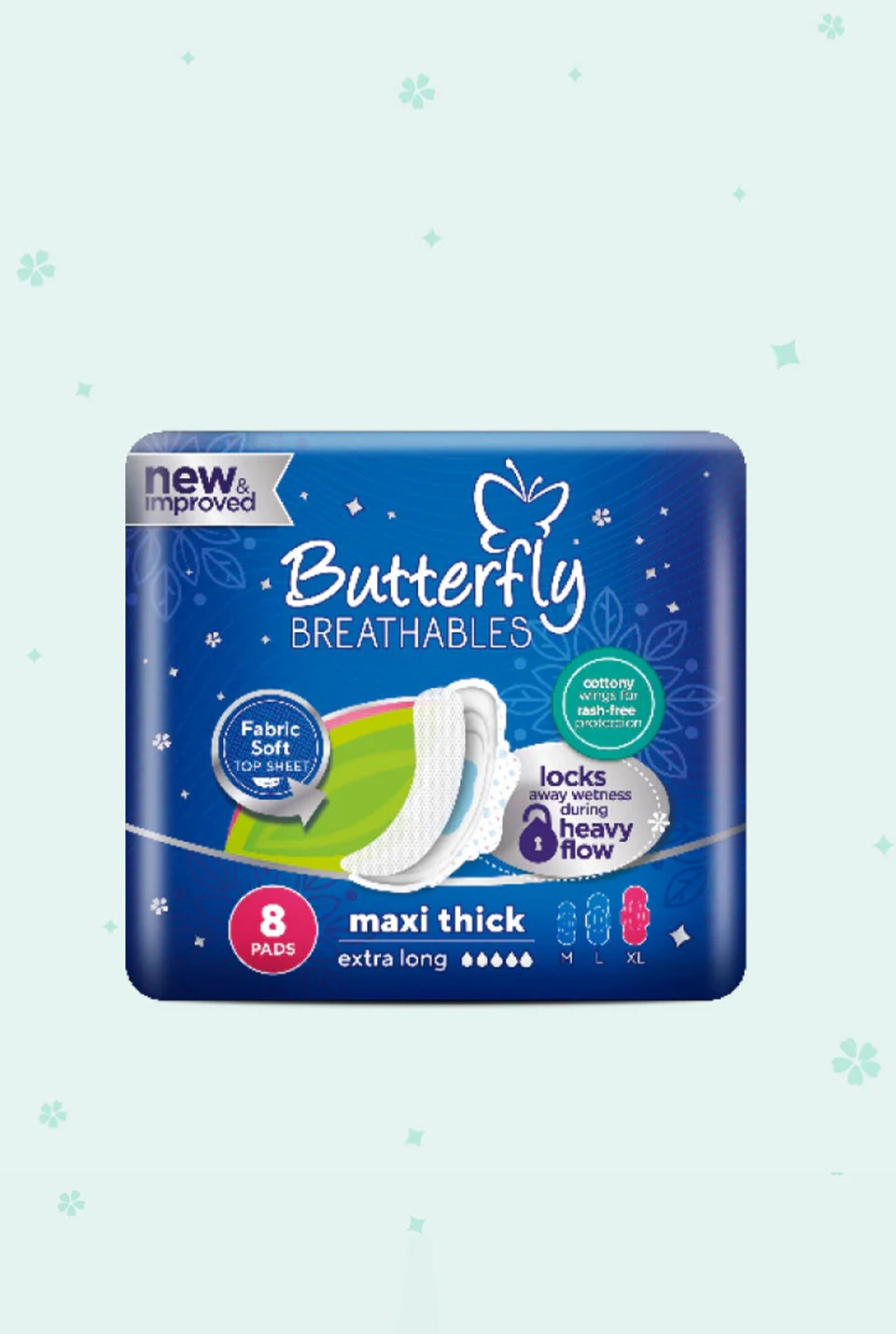 Butterfly BF Maxi Extra Long Sanitary Pads – 8 Pcs