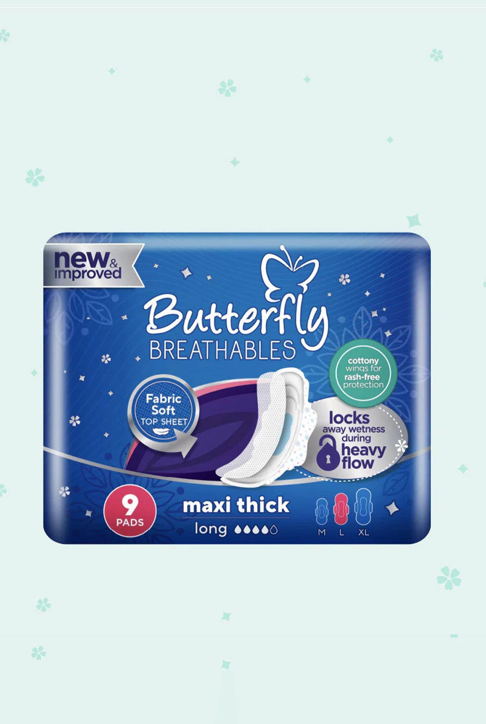 Butterfly BF Maxi Long Sanitary Pads – 9 Pcs