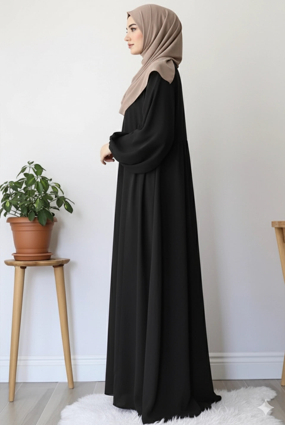 Lesoie Full Gown Black Abaya