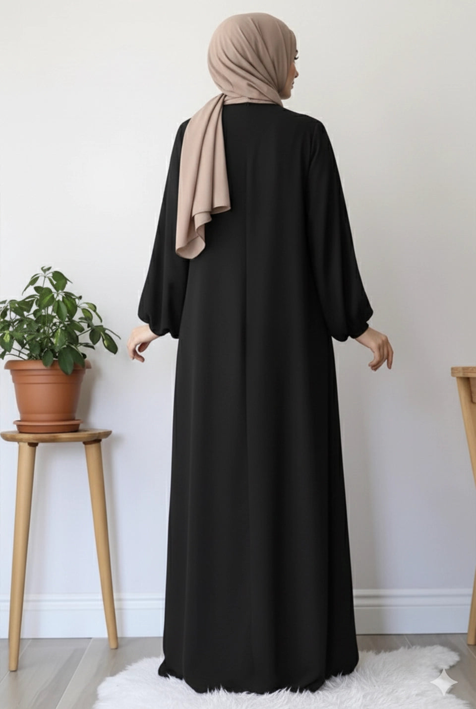 Lesoie Full Gown Black Abaya