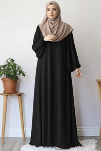 Lesoie Full Gown Black Abaya
