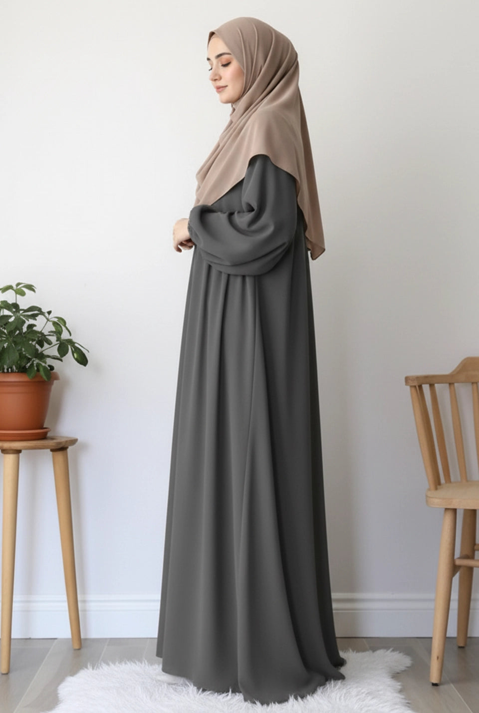 Lesoie Full Gown Black Abaya