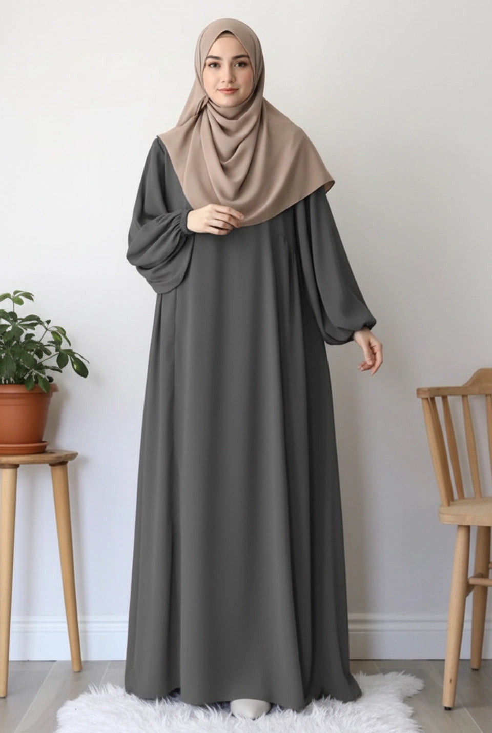 Lesoie Full Gown Black Abaya